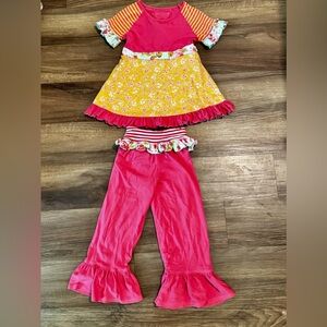 Persnickety Pink and Yellow Girls Cotton Play Set Size 6